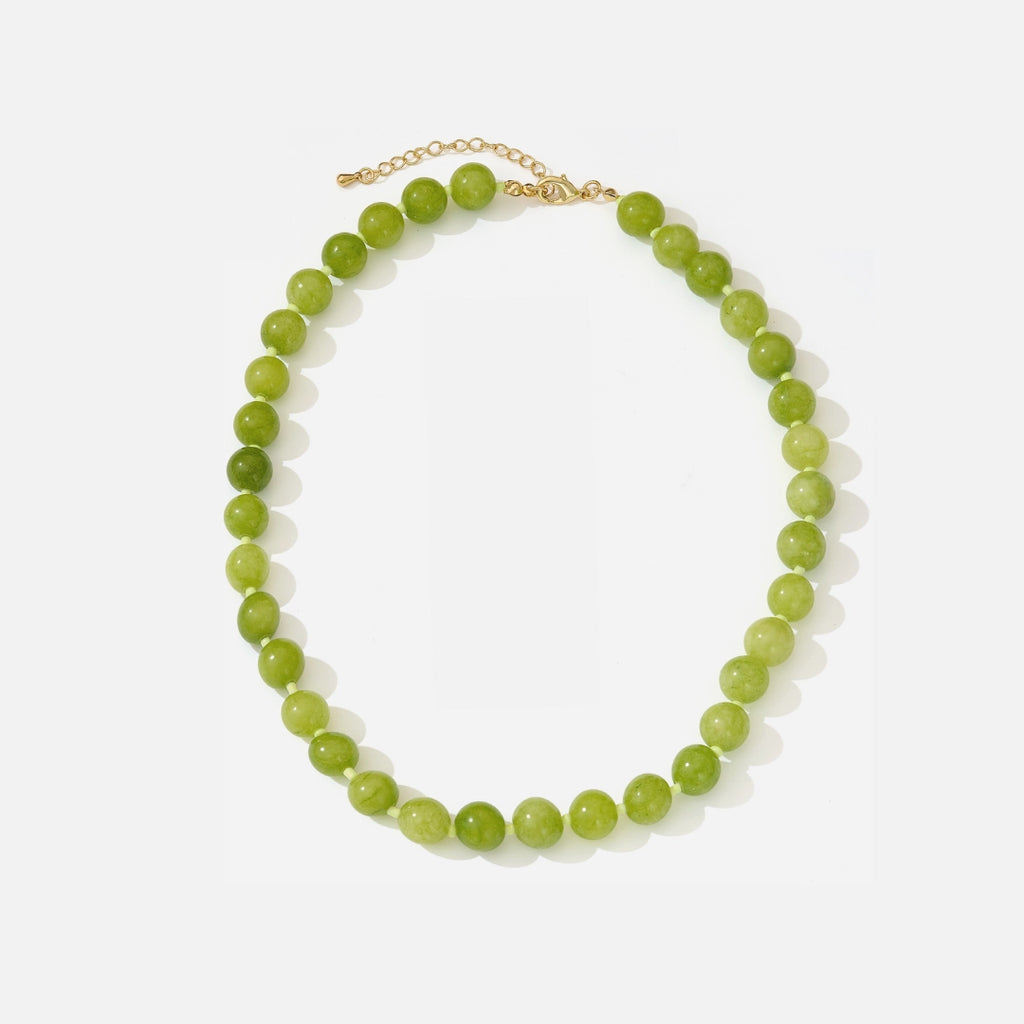 The Emma - Natural Green Agate Neckalce