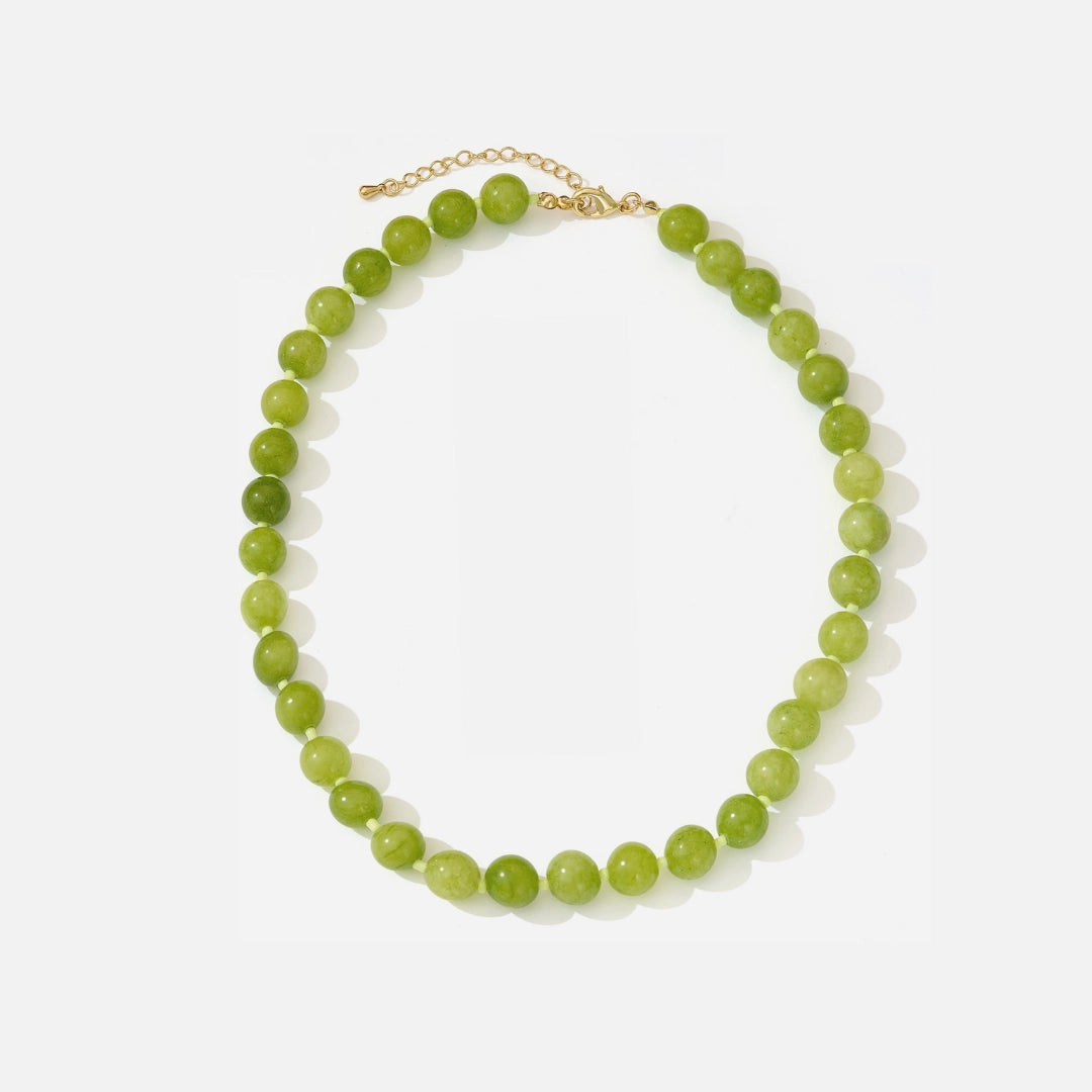 The Emma - Natural Green Agate Neckalce